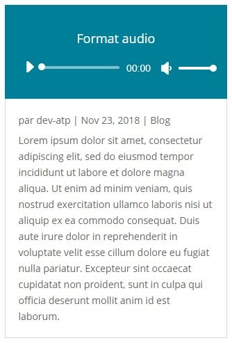 Aperçu du format de publication Son avec Divi pour WordPress