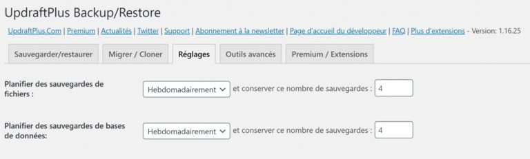 Planifier des sauvegardes avec UpdraftPlus pour WordPress